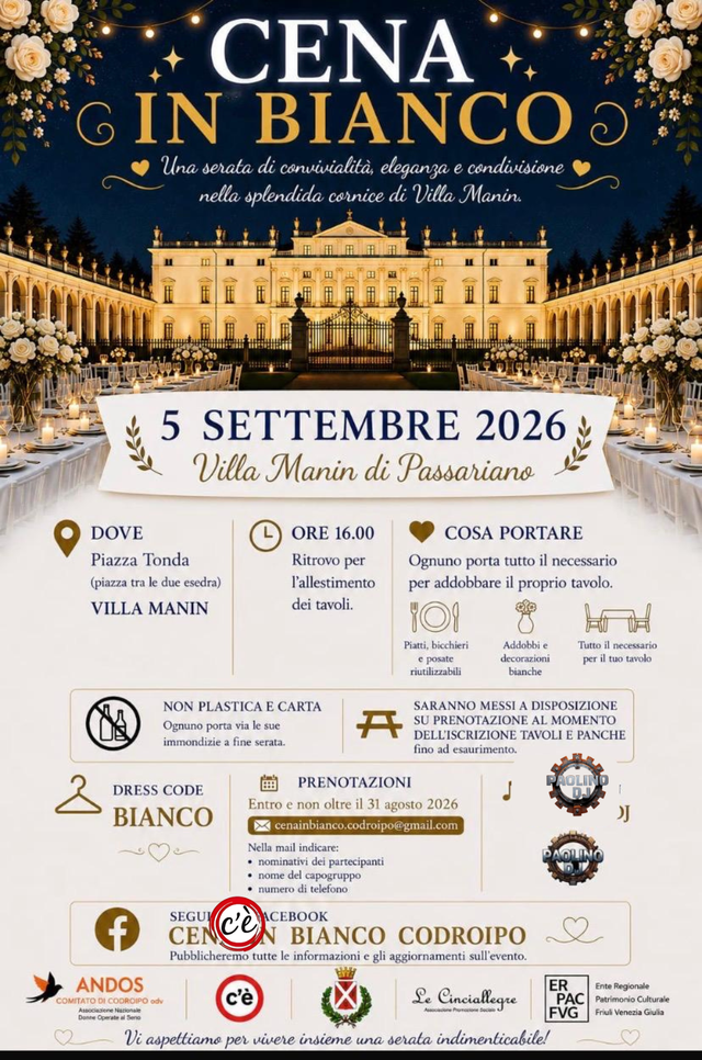 Progetto "CENA IN BIANCO" realizzato da Friuli On